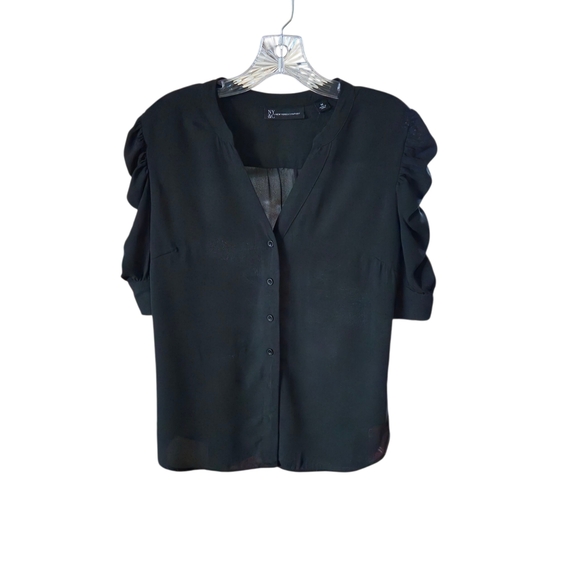 New York & Company Black Button-Up Blouse - Picture 2 of 9